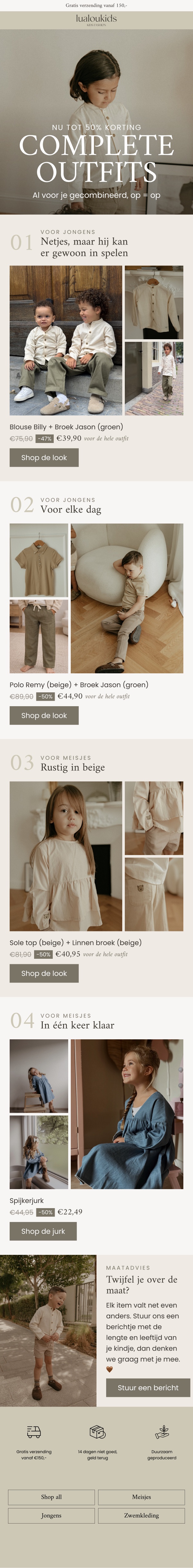 Nieuwsbrief die we maakten voor LuaLou Kids